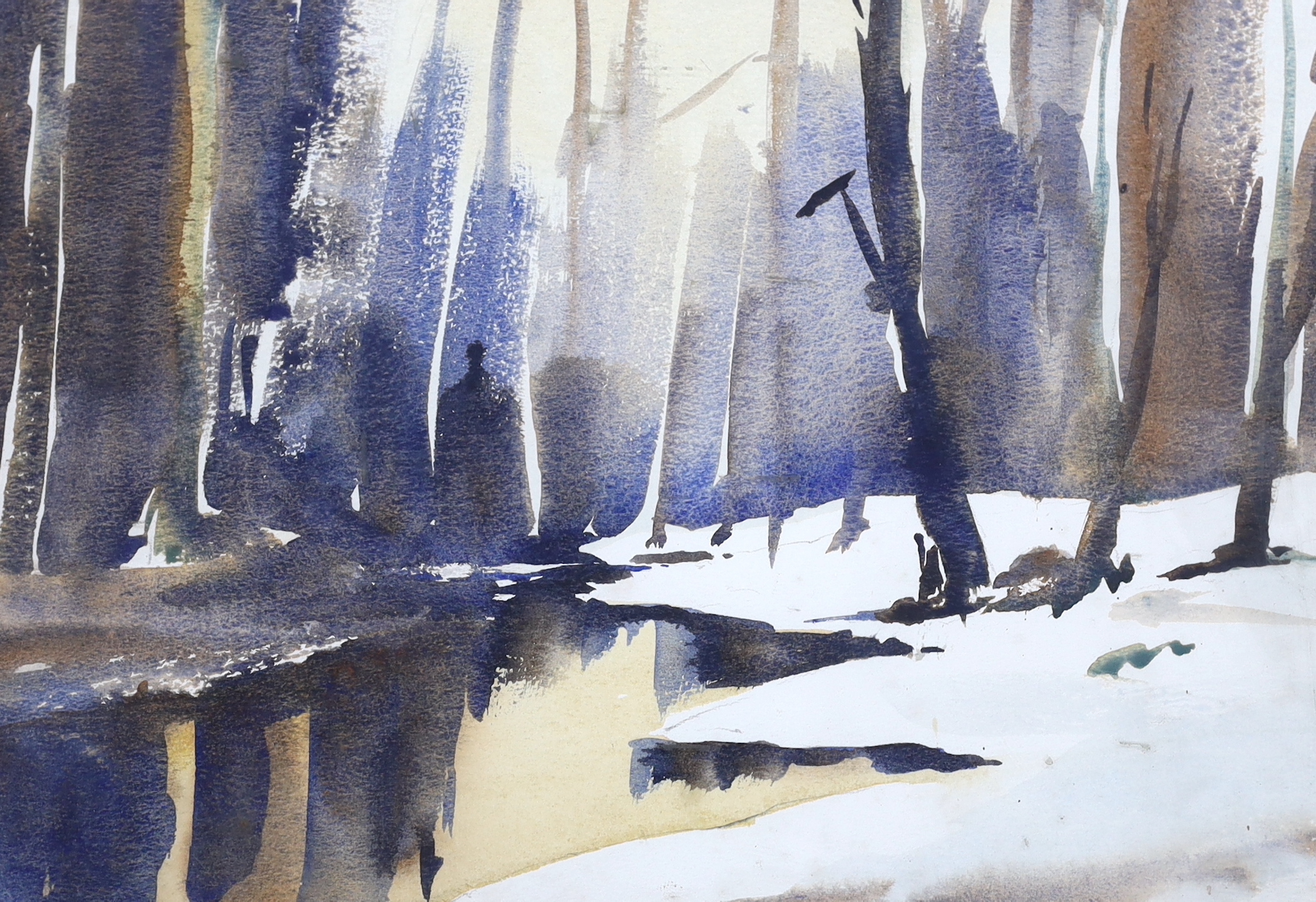 John Farquharson (20th. C), watercolour, 'April Snow', signed and dated October '75, 33 x 48cm